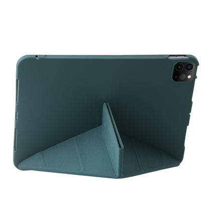 For iPad Pro 13 2024 TPU Deformation Flip Leather Tablet Case with Holder(Dark Green) - iPad Pro 13 2024 Cases by buy2fix | Online Shopping UK | buy2fix