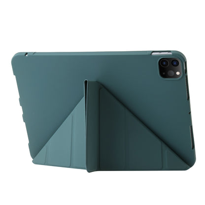 For iPad Pro 13 2024 TPU Deformation Flip Leather Tablet Case with Holder(Dark Green) - iPad Pro 13 2024 Cases by buy2fix | Online Shopping UK | buy2fix