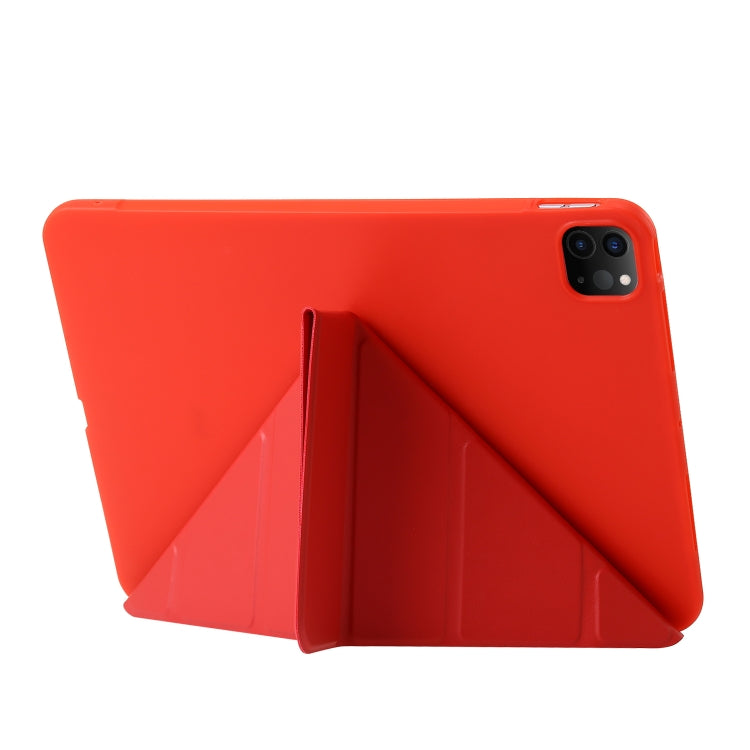 For iPad Pro 13 2024 TPU Deformation Flip Leather Tablet Case with Holder(Red) - iPad Pro 13 2024 Cases by buy2fix | Online Shopping UK | buy2fix