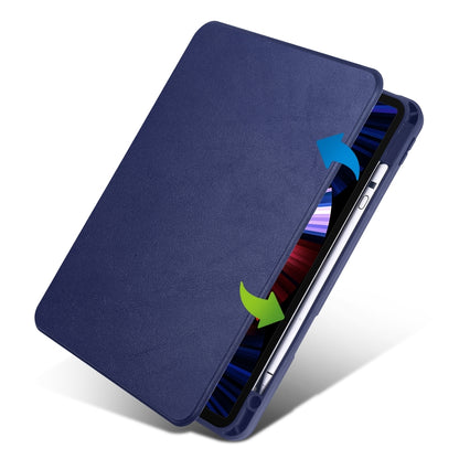 For iPad Air 11 2025 / 2024 Acrylic 360 Degree Rotation Holder Leather Tablet Case(Dark Blue) - More iPad Cases by buy2fix | Online Shopping UK | buy2fix