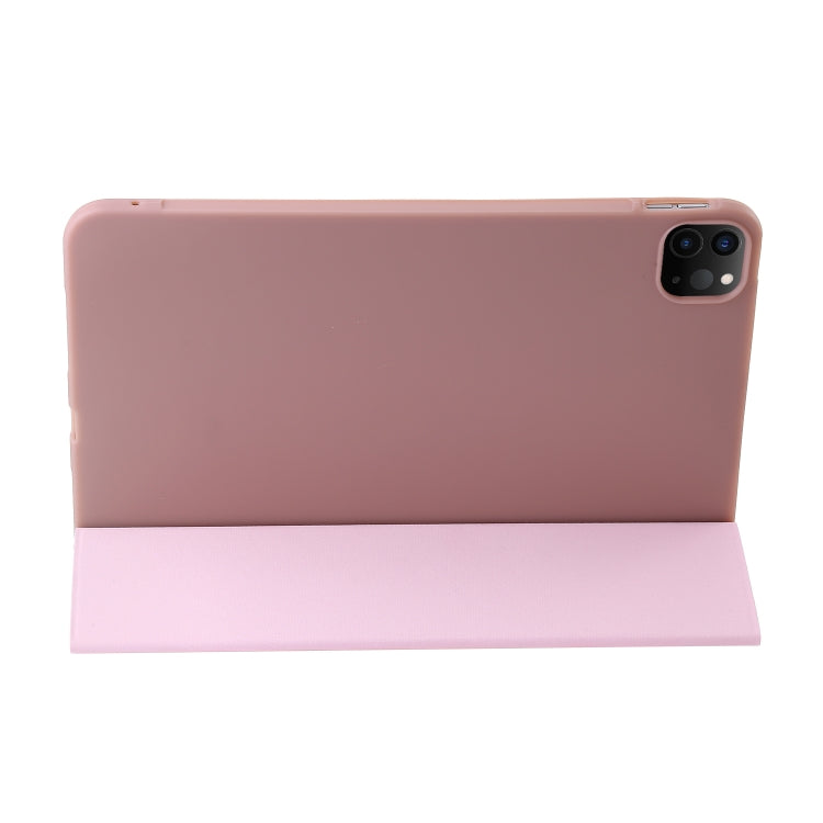 For iPad Pro 11 2024 Three-fold Holder Flip Tablet Leather Case(Rose Gold) - iPad Pro 11 2024 Cases by buy2fix | Online Shopping UK | buy2fix