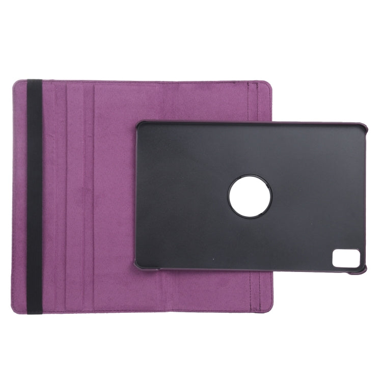 For iPad Pro 13 2024 360 Degree Rotation Litchi Texture Leather Tablet Case with Holder(Purple) - iPad Pro 13 2024 Cases by buy2fix | Online Shopping UK | buy2fix