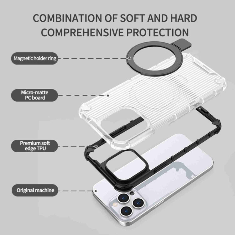 For iPhone 16 Plus Grating Holder Shockproof Phone Case(Transparent) - iPhone 16 Plus Cases by buy2fix | Online Shopping UK | buy2fix