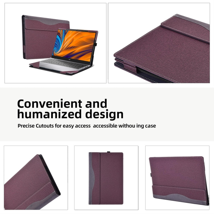 For HP Envy 16 inch 16-h Leather Laptop Shockproof Protective Case(Wine Red) - 15.6 - 17 inch by buy2fix | Online Shopping UK | buy2fix