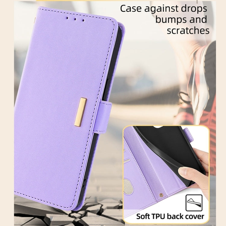 For OnePlus 12 5G Crossbody Chain Leather Phone Case(Purple) - OnePlus Cases by buy2fix | Online Shopping UK | buy2fix