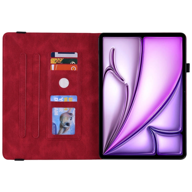 For iPad Air 11 2024 Butterfly Flower Embossed Leather Tablet Case(Red) - iPad Air 11 2024 Cases by buy2fix | Online Shopping UK | buy2fix