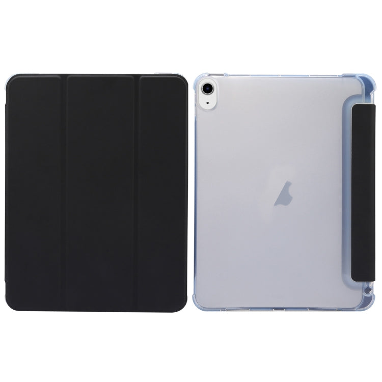 For iPad Air 11 2024 3-folding Electric Pressed Skin Texture Leather Tablet Case(Black) - iPad Air 11 2024 Cases by buy2fix | Online Shopping UK | buy2fix