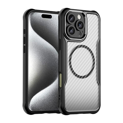 For iPhone 16 Pro Max Carbon Fiber Texture MagSafe Translucent Phone Case(Black) - iPhone 16 Pro Max Cases by buy2fix | Online Shopping UK | buy2fix