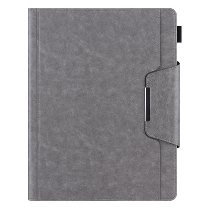 For iPad Pro 11 2024 Solid Color Metal Buckle Leather Smart Tablet Case(Grey) - iPad Pro 11 2024 Cases by buy2fix | Online Shopping UK | buy2fix