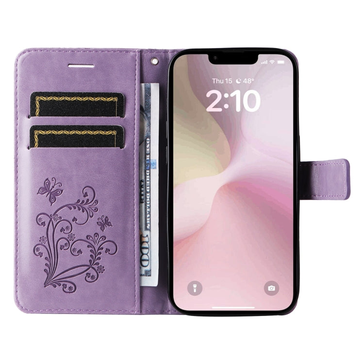 For iPhone SE 2024 3D Butterfly Embossed Pattern Flip Leather Phone Case(Purple) - More iPhone Cases by buy2fix | Online Shopping UK | buy2fix