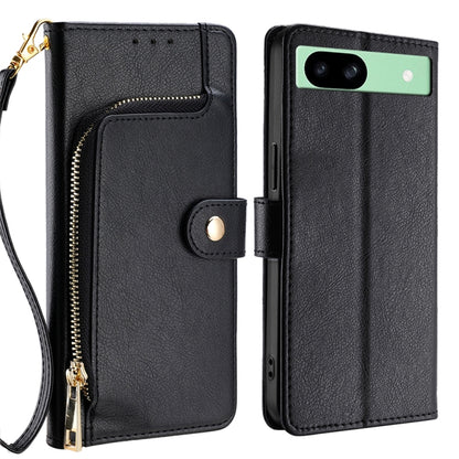 For Google Pixel 8a Zipper Bag Leather Phone Case(Black) - Google Cases by buy2fix | Online Shopping UK | buy2fix