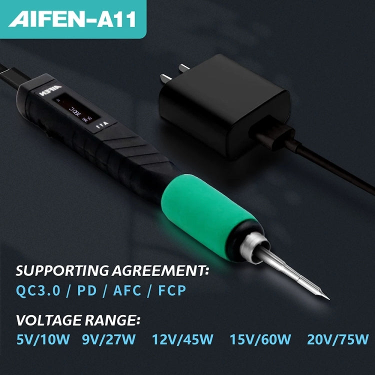 Aifen A11 Portable USB Charging Soldering Station with C210 Handle, UK Plug - Soldering Iron Set by buy2fix | Online Shopping UK | buy2fix