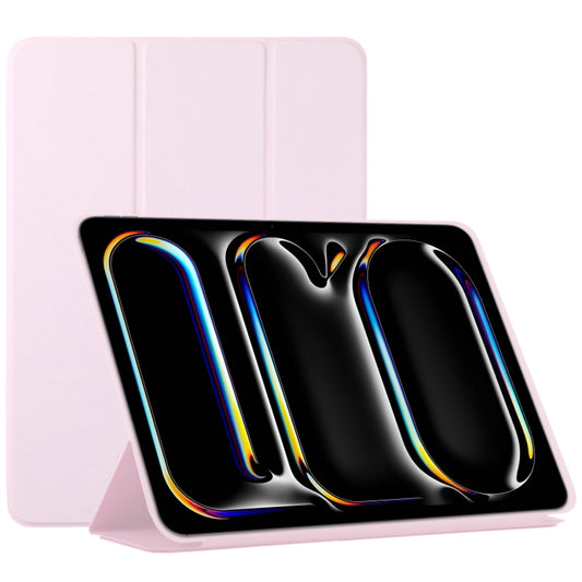 For iPad Pro 11 2024 Double-sided Clip Non-buckle Magnetic PU Smart Tablet Case(Pink) - iPad Pro 11 2024 Cases by buy2fix | Online Shopping UK | buy2fix