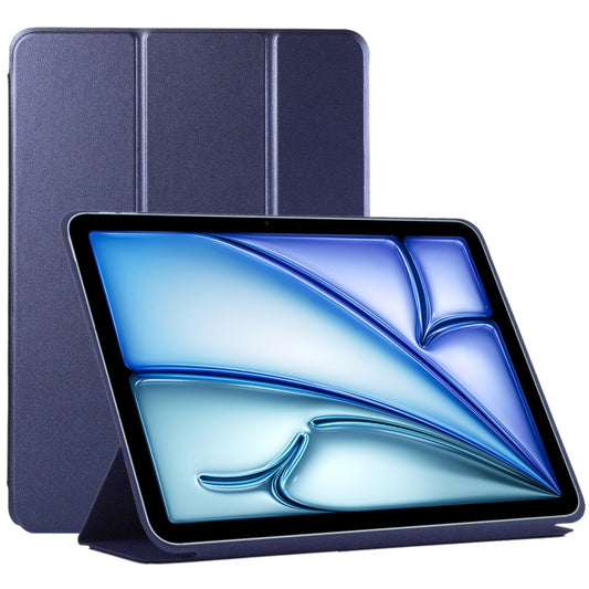 For iPad Air 11 2024 Double-sided Clip Non-buckle Magnetic PU Smart Tablet Case(Dark Blue) - iPad Air 11 2024 Cases by buy2fix | Online Shopping UK | buy2fix