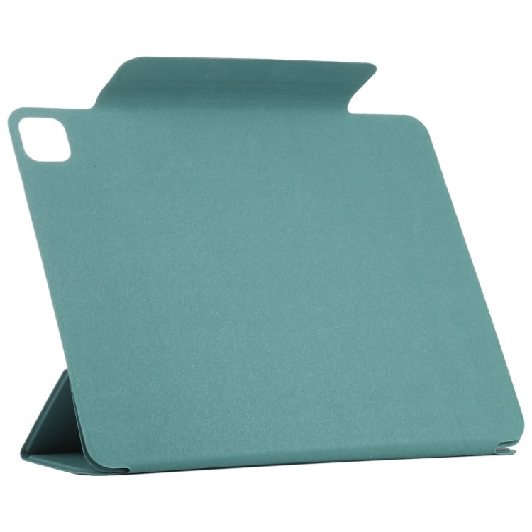 For iPad Pro 11 2024 Double-sided Clip Fixed Buckle Magnetic PU Leather Smart Tablet Case(Green) - iPad Pro 11 2024 Cases by buy2fix | Online Shopping UK | buy2fix