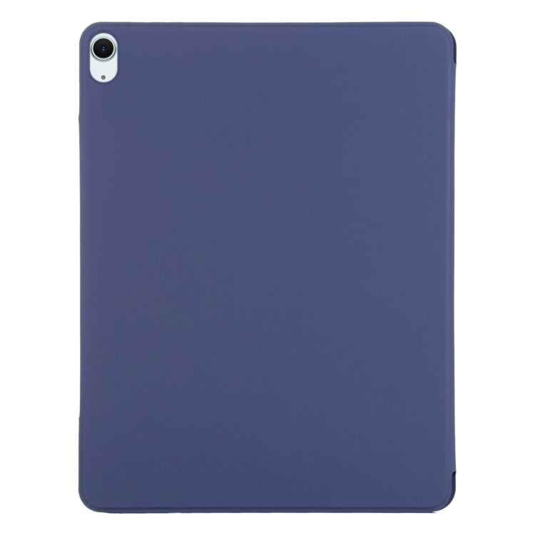 For iPad Air 13 2024 Double-sided Clip Fixed Buckle Magnetic PU Leather Smart Tablet Case(Dark Blue) - iPad Air 13 2024 Cases by buy2fix | Online Shopping UK | buy2fix