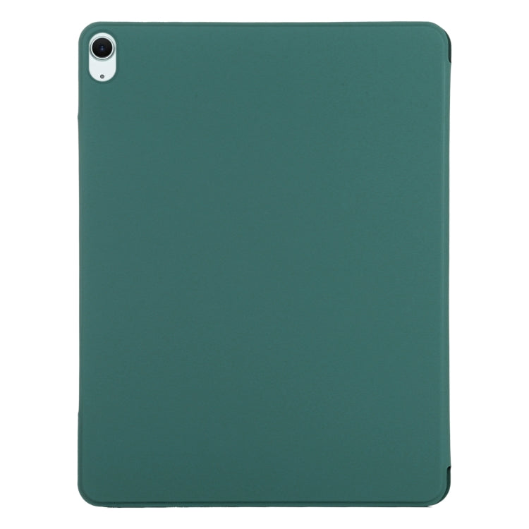 For iPad Air 13 2024 Double-sided Clip Fixed Buckle Magnetic PU Leather Smart Tablet Case(Dark Green) - iPad Air 13 2024 Cases by buy2fix | Online Shopping UK | buy2fix