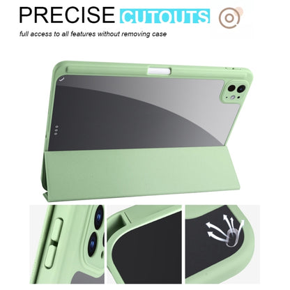 For iPad Pro 11 2024 Acrylic 3-folding Smart Leather Tablet Case(Green) - iPad Pro 11 2024 Cases by buy2fix | Online Shopping UK | buy2fix