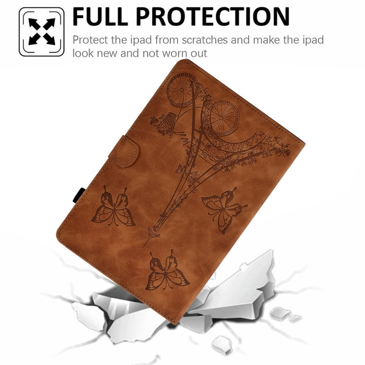 For iPad Pro 11 2024 Tower Embossed Leather Smart Tablet Case(Brown) - iPad Pro 11 2024 Cases by buy2fix | Online Shopping UK | buy2fix