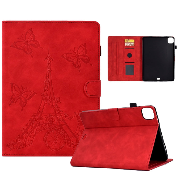 For iPad Pro 11 2024 Tower Embossed Leather Smart Tablet Case(Red) - iPad Pro 11 2024 Cases by buy2fix | Online Shopping UK | buy2fix