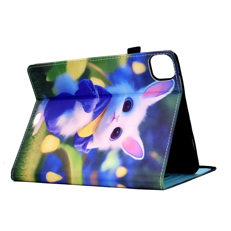 For iPad Pro 11 2024 Painted Elastic Band Smart Leather Tablet Case(Cute Rabbit) - iPad Pro 11 2024 Cases by buy2fix | Online Shopping UK | buy2fix