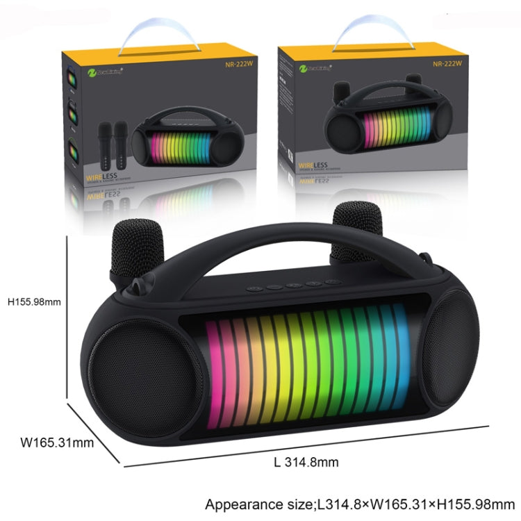 NewRixing NR-222 Portable Outdoor Dual Mic Colorful Wireless Bluetooth Speaker(Green) - Desktop Speaker by NewRixing | Online Shopping UK | buy2fix