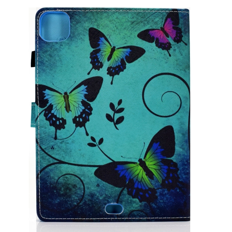 For iPad Pro 11 2024 Painted Stitching Smart Leather Tablet Case(Green Butterflies) - iPad Pro 11 2024 Cases by buy2fix | Online Shopping UK | buy2fix