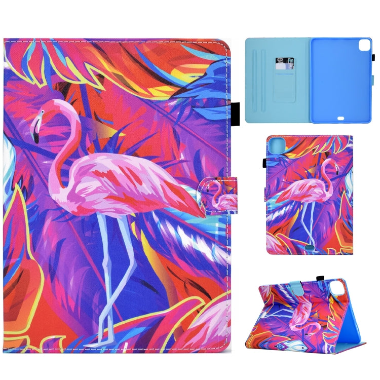 For iPad Pro 11 2024 Colored Drawing Sewing Smart Leather Tablet Case(Flamingo) - iPad Pro 11 2024 Cases by buy2fix | Online Shopping UK | buy2fix