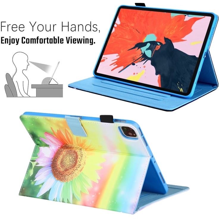 For iPad Pro 11 2024 Colored Drawing Leather Smart Tablet Case(Sunflower) - iPad Pro 11 2024 Cases by buy2fix | Online Shopping UK | buy2fix