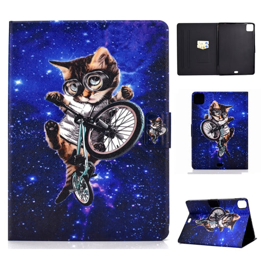 For iPad Pro 11 2024 Voltage Colored Drawing Smart Leather Tablet Case(Glasses Cat) - iPad Pro 11 2024 Cases by buy2fix | Online Shopping UK | buy2fix