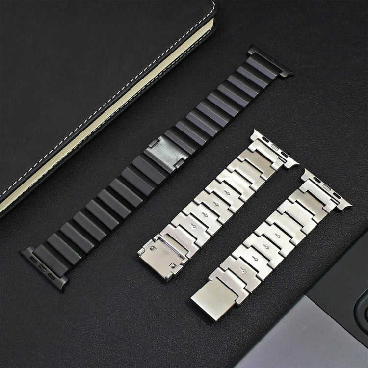 22mm One-Bead Magnetic Buckle Titanium Metal Watch Band(Titanium Color) - 22mm Bands by buy2fix | Online Shopping UK | buy2fix