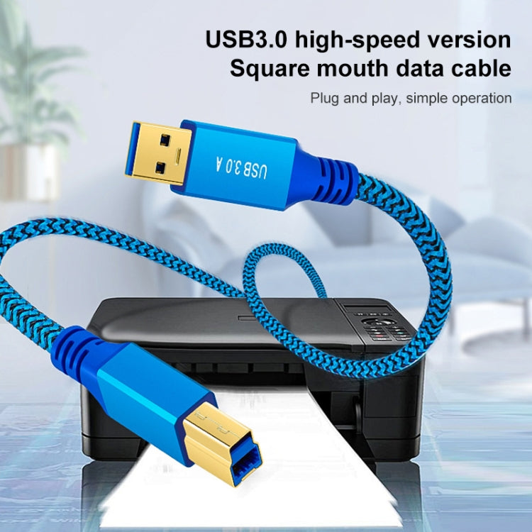 Printer / Hard Disk USB 3.0 A Male to B Male Connector Cable, Length:0.3m(Blue) - USB 3.0 by buy2fix | Online Shopping UK | buy2fix
