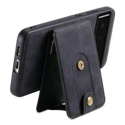 For Google Pixel 6 Denior D14 NK Retro Pattern MagSafe Magnetic Card Holder Leather Phone Case(Black) - Google Cases by Denior | Online Shopping UK | buy2fix