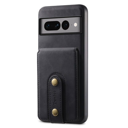 For Google Pixel 7 Pro 5G Denior D14 NK Retro Pattern MagSafe Magnetic Card Holder Leather Phone Case(Black) - Google Cases by Denior | Online Shopping UK | buy2fix