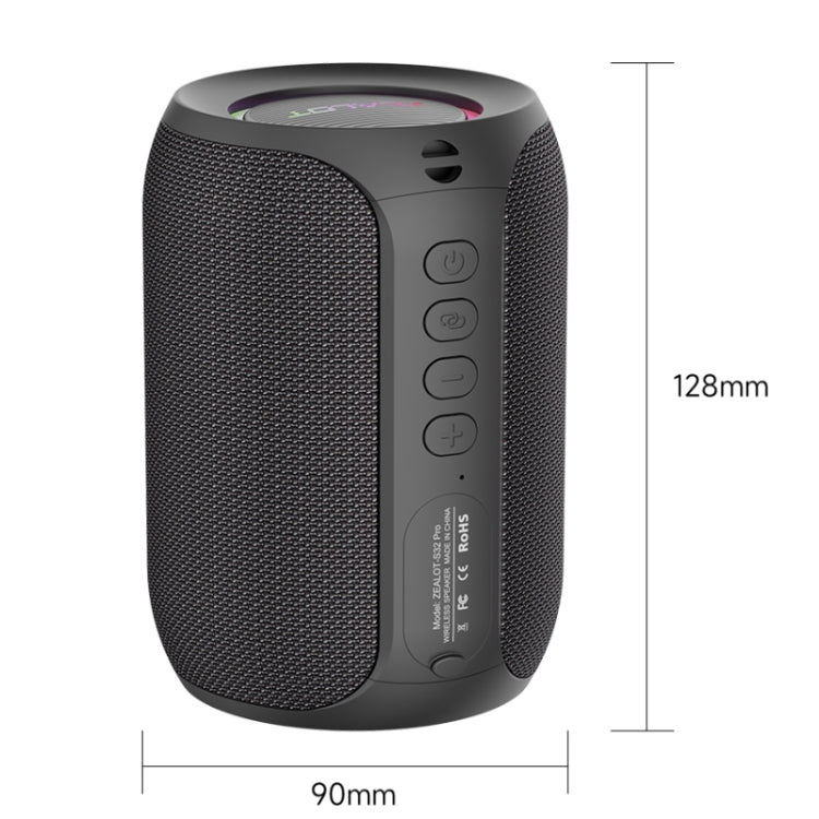 Zealot S32 Pro 15W High Power Bluetooth Speaker with Colorful Light(Grey) - Desktop Speaker by ZEALOT | Online Shopping UK | buy2fix