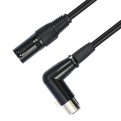 XK041L XLR 3pin Straight Male to Elbow Female Audio Cable, Length:0.3m(Black) - Microphone Audio Cable & Connector by buy2fix | Online Shopping UK | buy2fix