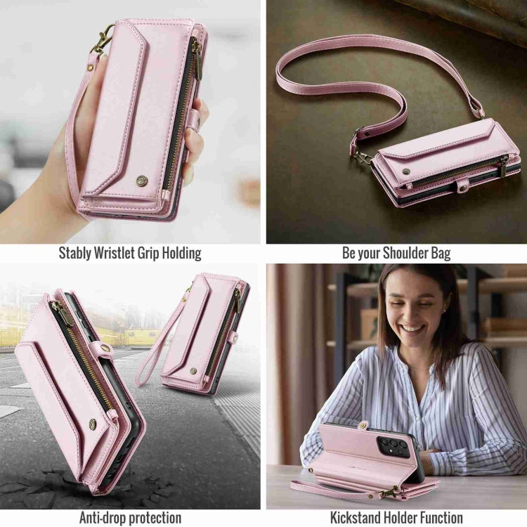 For Samsung Galaxy A52 / A52s 5G CaseMe C36 Card Slots Zipper Wallet RFID Anti-theft Leather Phone Case(Pink) - Galaxy Phone Cases by CaseMe | Online Shopping UK | buy2fix