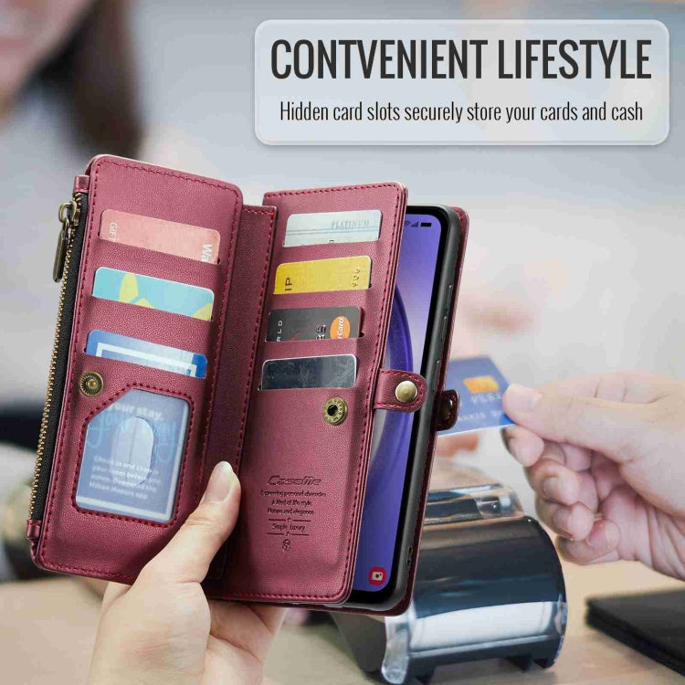 For Samsung Galaxy A54 5G CaseMe C36 Card Slots Zipper Wallet RFID Anti-theft Leather Phone Case(Wine Red) - Galaxy Phone Cases by CaseMe | Online Shopping UK | buy2fix