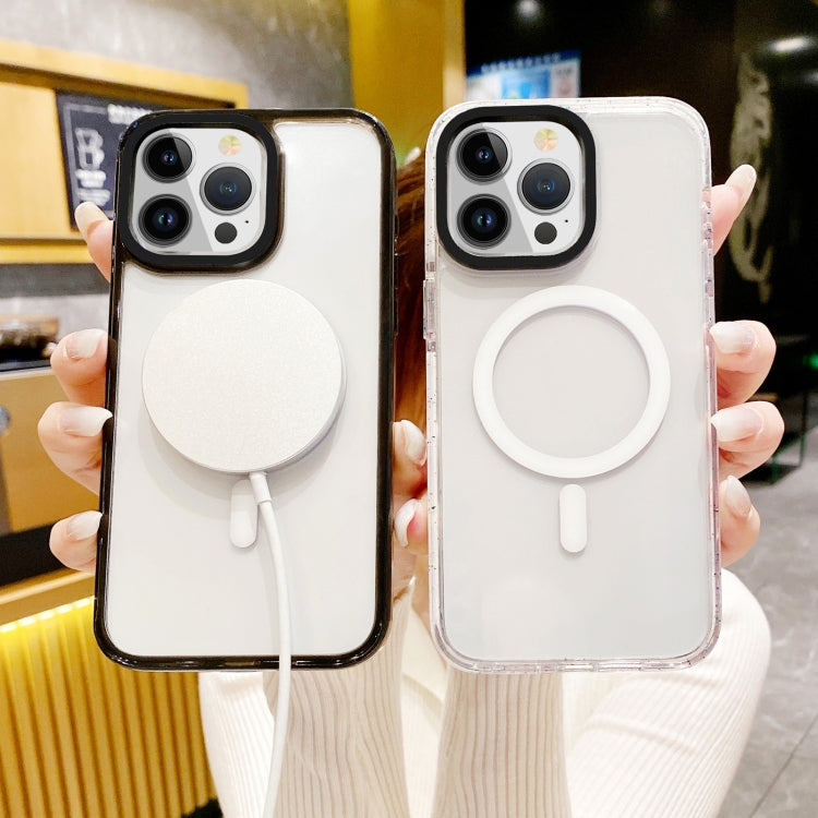 For iPhone 15 Plus Kingsteel Wolf Color Point MagSafe Transparent Phone Case(White) - iPhone 15 Plus Cases by buy2fix | Online Shopping UK | buy2fix