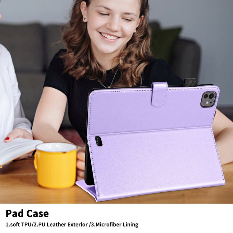 For iPad Pro 11 2024 Rhombus Lattice Leather Smart Tablet Case(Purple) - iPad Pro 11 2024 Cases by buy2fix | Online Shopping UK | buy2fix