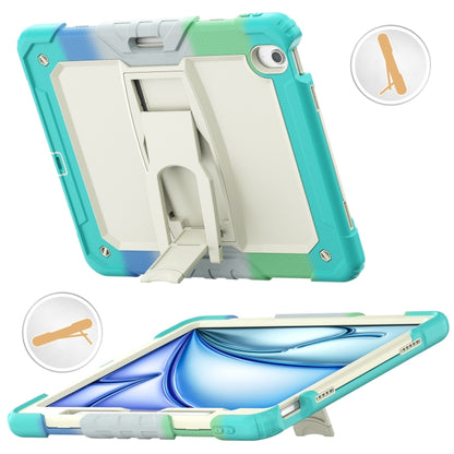 For iPad Air 13 2024 Silicone Hydric PC Tablet Case with Shoulder Strap & Holder(Camouflage Light Blue) - iPad Air 13 2024 Cases by buy2fix | Online Shopping UK | buy2fix