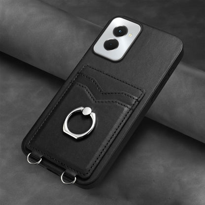 For Motorola Moto G Power 5G 2024 R20 Ring Card Holder Phone Case(Black) - Motorola Cases by buy2fix | Online Shopping UK | buy2fix