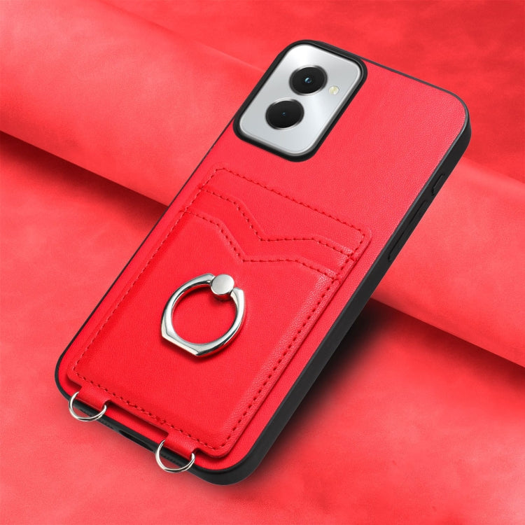 For Motorola Moto G Power 5G 2024 R20 Ring Card Holder Phone Case(Red) - Motorola Cases by buy2fix | Online Shopping UK | buy2fix