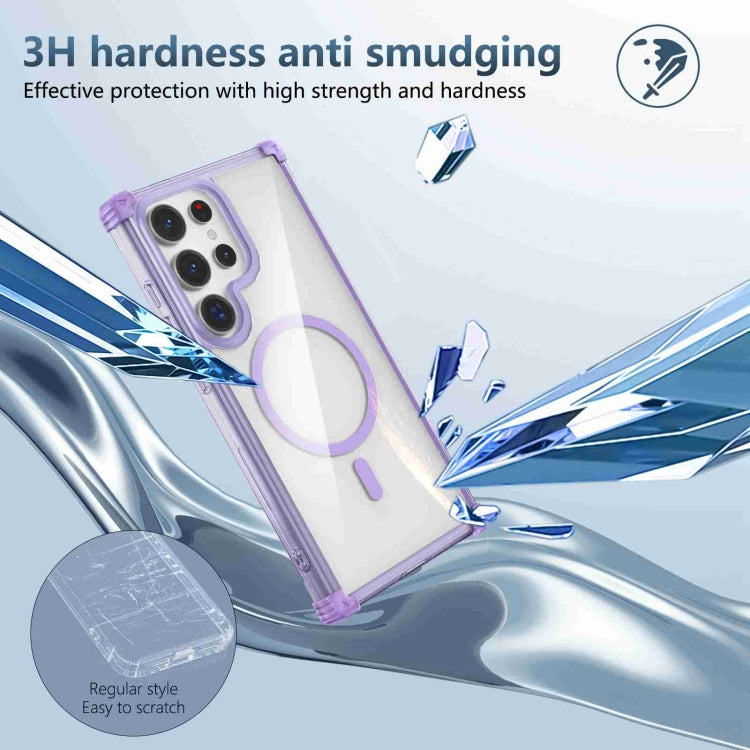 For Samsung Galaxy S22+ 5G Transparent MagSafe Magnetic Phone Case(Purple) - Galaxy S22+ 5G Cases by buy2fix | Online Shopping UK | buy2fix