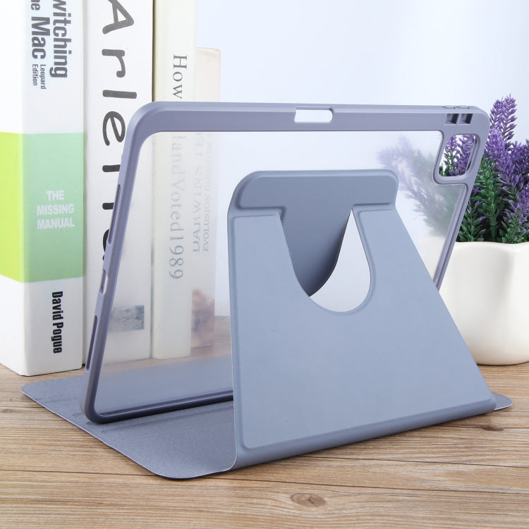 For iPad Air 11 2024 / Air 5 / Air 4 GEBEI Acrylic TPU 3-folding Rotating Smart Tablet Leather Case withh Pen Slot(Light Purple) - iPad Air 11 2024 Cases by GEBEI | Online Shopping UK | buy2fix