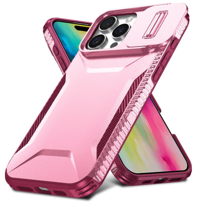 For iPhone 16 Pro Sliding Camshield Phone Case(Pink + Rose Red) - iPhone 16 Pro Cases by buy2fix | Online Shopping UK | buy2fix