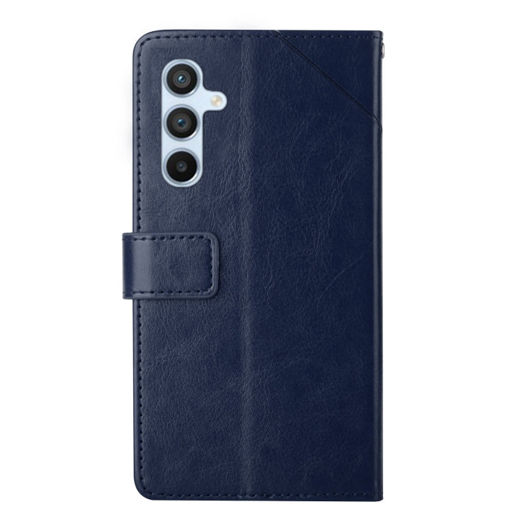 For Samsung Galaxy S25+ 5G Y-shaped Pattern Flip Leather Phone Case(Blue) - Galaxy S25+ 5G Cases by buy2fix | Online Shopping UK | buy2fix