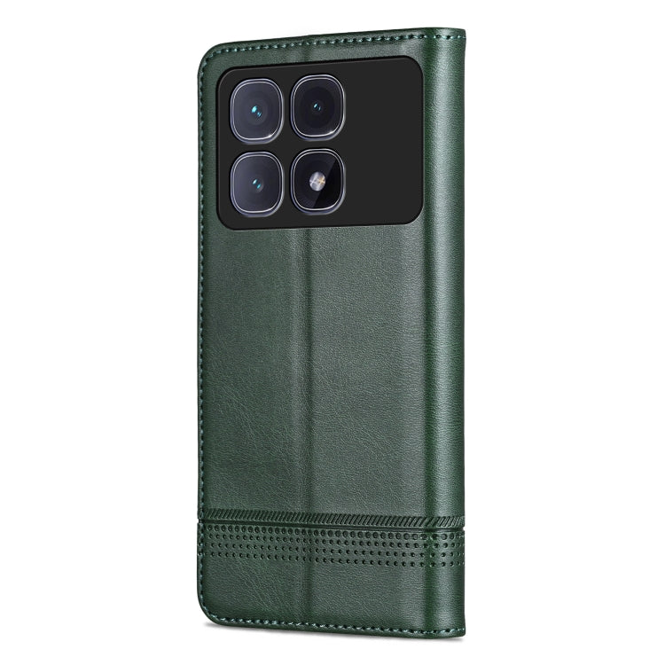 For Redmi K70 Ultra AZNS Magnetic Calf Texture Flip Leather Phone Case(Dark Green) - Xiaomi Cases by AZNS | Online Shopping UK | buy2fix