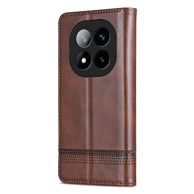 For Redmi Note 14 Pro+ 5G AZNS Magnetic Calf Texture Flip Leather Phone Case(Dark Brown) - Note 14 Pro+ Cases by AZNS | Online Shopping UK | buy2fix