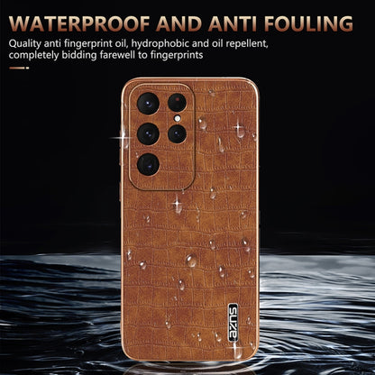 For Samsung Galaxy S25 Ultra 5G AZNS Electroplated Frame Crocodile Texture Full Coverage Phone Case(Blue) - Galaxy S25 Ultra 5G Cases by AZNS | Online Shopping UK | buy2fix